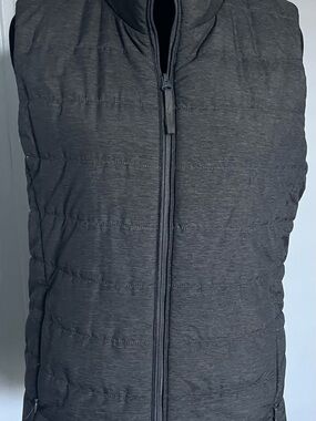 Women's Black Quilted Puffer Vest - Lightweight Sleeveless Zip Front Size Small